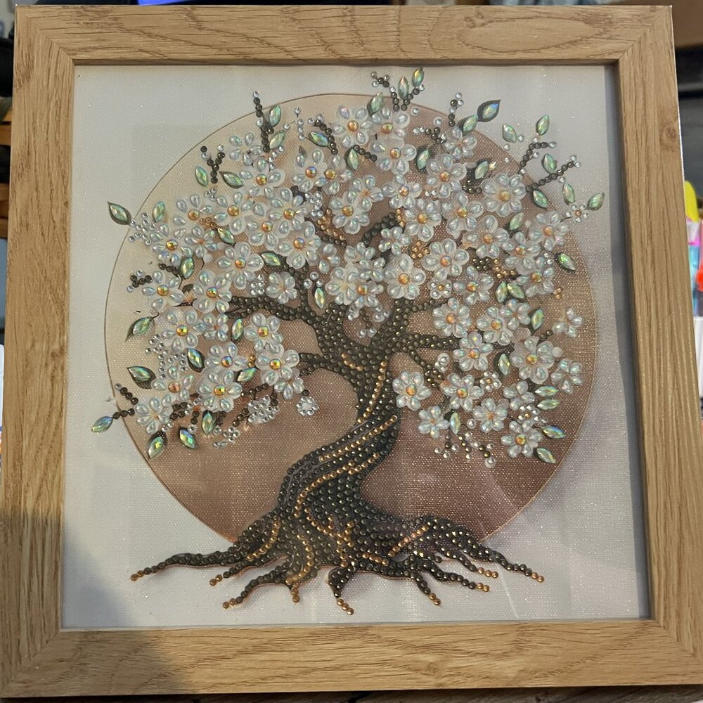 Handmade Diamond Dotz Art – Framed Blossom Tree (Tree of Life Style)